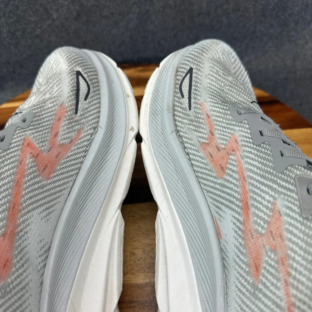 Hoka Clifton 9 Mens Running Shoes Grey Peach Black 1127895 HMBC Size 8.5 D